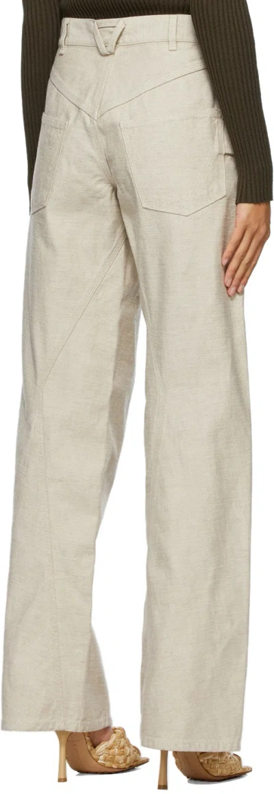 Bottega Veneta Wide-leg Panelled Trousers In Neutral