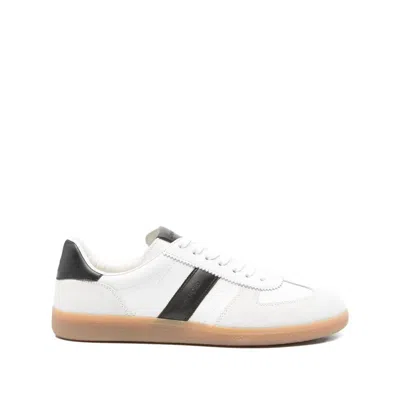 Tom Ford Archer White Low Top Sneakers With Logo Lettering On Tongue And Heel And Contrasting Heel In Leather In White