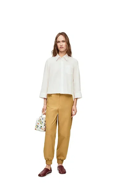 Loewe Elasticated Trousers In Cotton Gabardine In Yellow