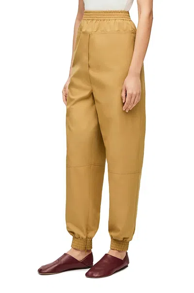 Loewe Elasticated Trousers In Cotton Gabardine In Yellow