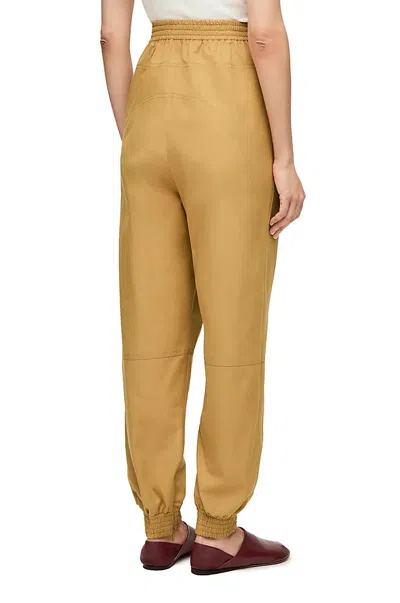 Loewe Elasticated Trousers In Cotton Gabardine In Yellow