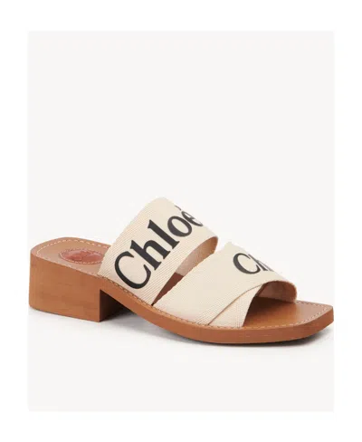 Chloé Woody High-heel Mule In Gold