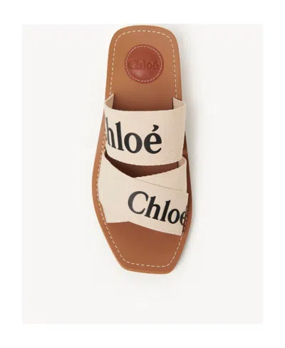 Chloé Woody High-heel Mule In Gold