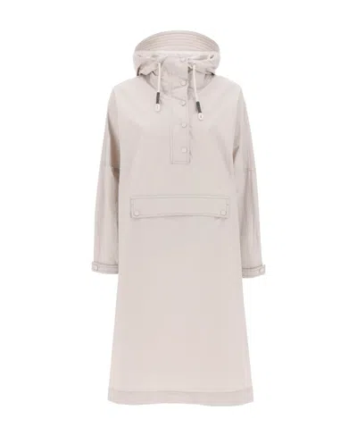 Brunello Cucinelli Hooded Rain Parka In Neutral