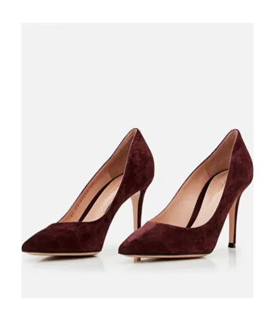 Gianvito Rossi Pointy Suit High Heels In Burgundy