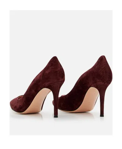 Gianvito Rossi Pointy Suit High Heels In Burgundy