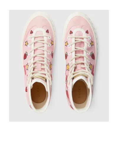 Gucci Patch-detailed Lace-up Sneakers In White