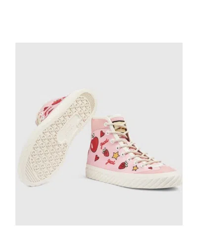 Gucci Patch-detailed Lace-up Sneakers In White