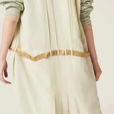 Miu Miu Garment-dyed Crepe De Chine Dress In Green