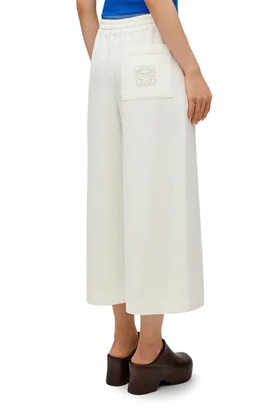 Loewe Cropped Trousers In Denim In White