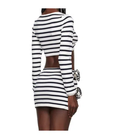 Jean Paul Gaultier White & Navy 'the Flower' Long Sleeve T-shirt