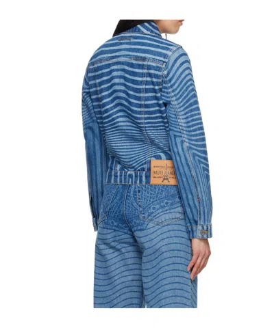 Jean Paul Gaultier Blue Laser Printed Denim Jacket In 57 Vintageblue