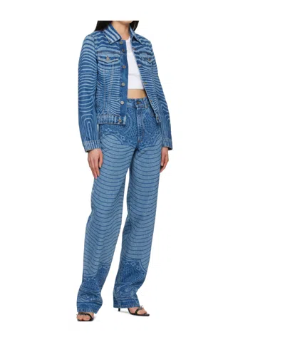 Jean Paul Gaultier Blue Laser Printed Denim Jacket In 57 Vintageblue