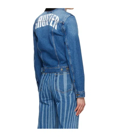 Jean Paul Gaultier Printed Denim Jacket In Blue