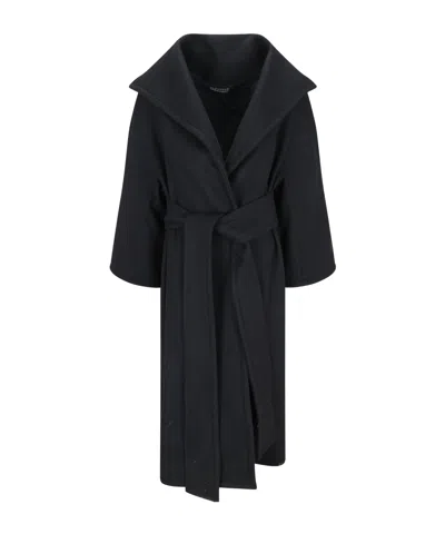 Gianluca Capannolo Single-breasted Belted Coat In Black