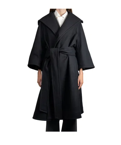 Gianluca Capannolo Single-breasted Belted Coat In Black