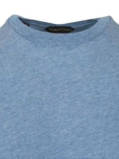 Tom Ford Short-sleeved Solid T-shirt In Blue