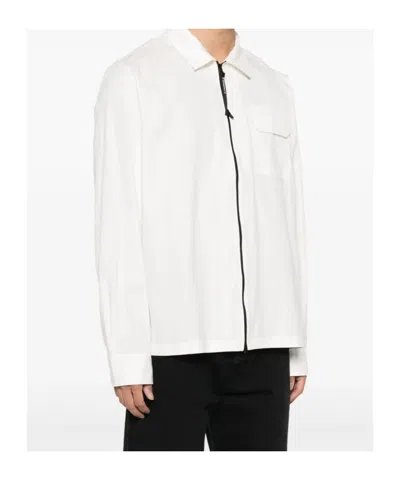 C.p. Company C.p.company Organic Gabardine Full Zip Overshirt In White