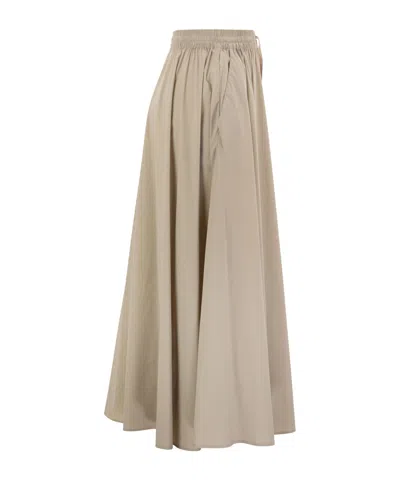 Herno Women Maxi Beige Dress With Drawstring In Stretch Polyamide Woman In Neutral