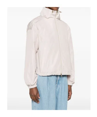 Herno Drawstring-collar Jacket In White