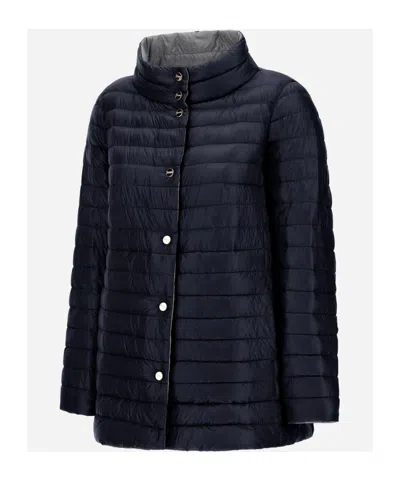 Herno Double-sided Snap Button Down Jacket In Blue