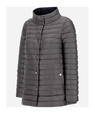 Herno Double-sided Snap Button Down Jacket In Blue