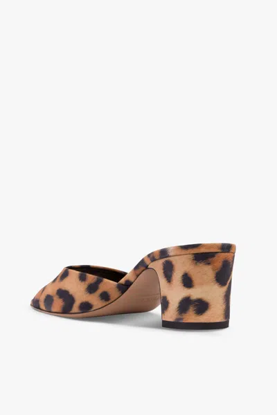 Paris Texas Lara Natural Leopard Heeled Mules In Neutral