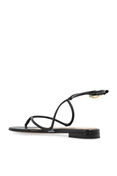 Gianvito Rossi Mamba Leather Flat Sandals In Black