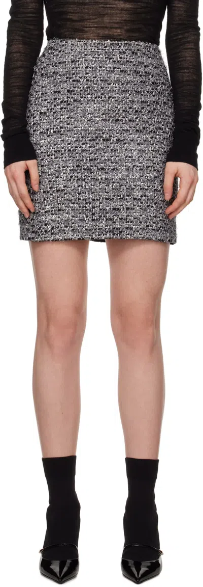 Juunj Gray Tweed Miniskirt In Gray