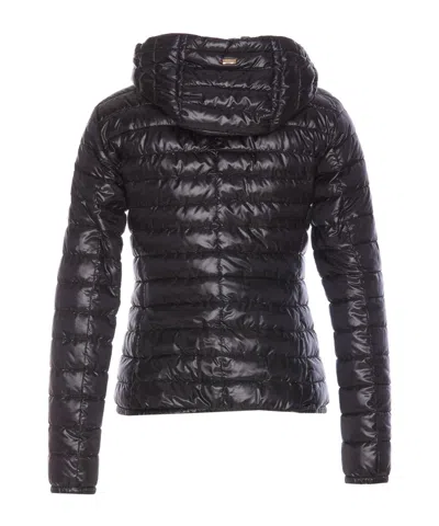 Herno Puffer Jacket Lightweight Drawstring Hood In Black