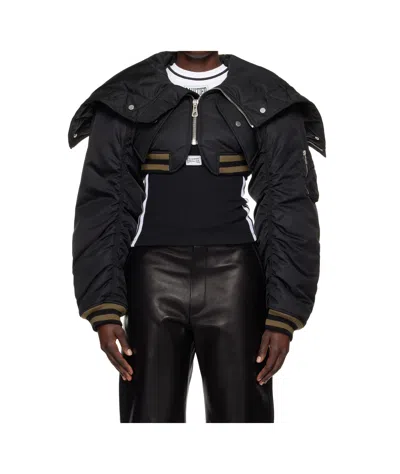 Jean Paul Gaultier Zip-fastening Cropped Jacket In Black