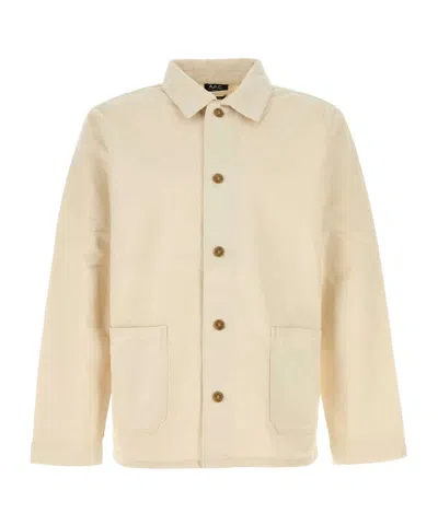 Apc A.p.c. Kerlouan' Beige Jacket With Classic Collar In Neutral
