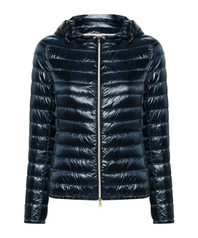 Herno Women's Nylon Short Down Jacket In Blue