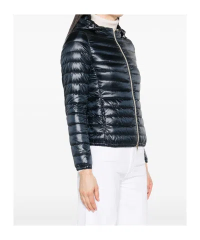 Herno Women's Nylon Short Down Jacket In Blue