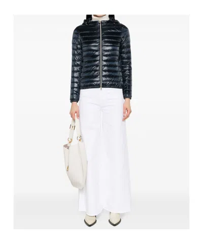 Herno Women's Nylon Short Down Jacket In Blue