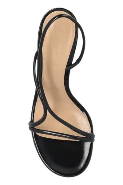 Gianvito Rossi Shiny Nappa Strappy Slingback Sandals In Black