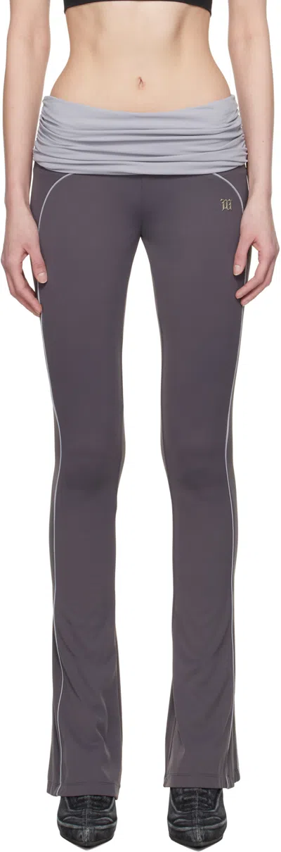 Misbhv Gray Lycra Flared Wrapped Sport Pants