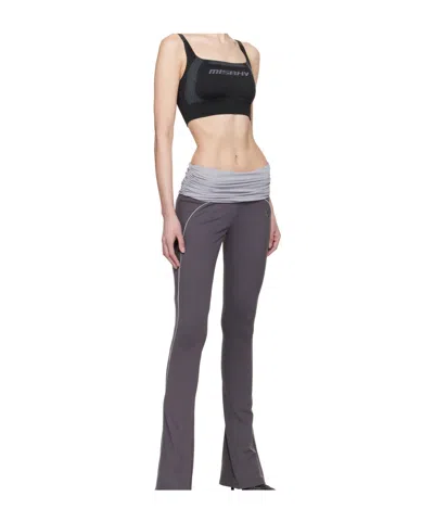 Misbhv Gray Lycra Flared Wrapped Sport Pants