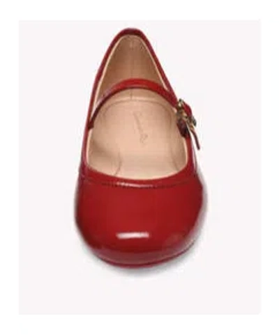 Gianvito Rossi Carla Buckle-strap Ballerina Shoes In Red