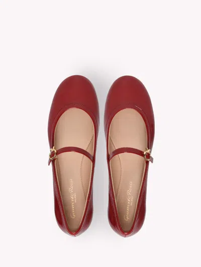 Gianvito Rossi Carla Buckle-strap Ballerina Shoes In Red
