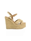 SAINT LAURENT Covered Rope Wedge Sandals,416422BZ8009831