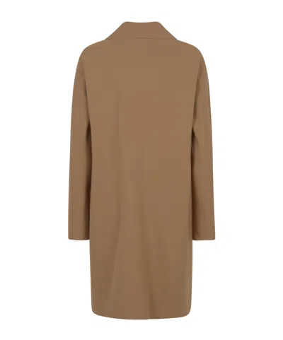 Herno Single-breasted Long-sleeved Coat In Brown