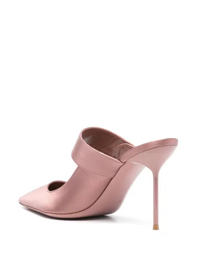 Paris Texas Pointed Toe Satin Mules In Pink