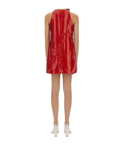 Msgm Sequined Dress In Brown