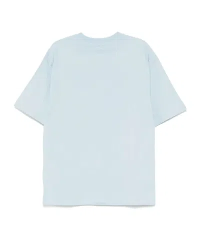 We11 Done Sparkle-logo T-shirt In Blue