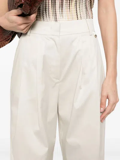 Herno Pleat-detailing Trousers In White