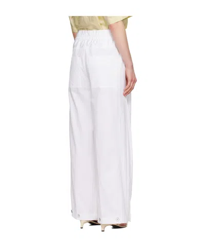 Jil Sander Wide Pants In Cotton Gabardine In White