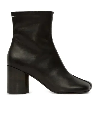 Mm6 Maison Margiela Mm6 By Maison Margiela Black Leather Ankle Booties In Black