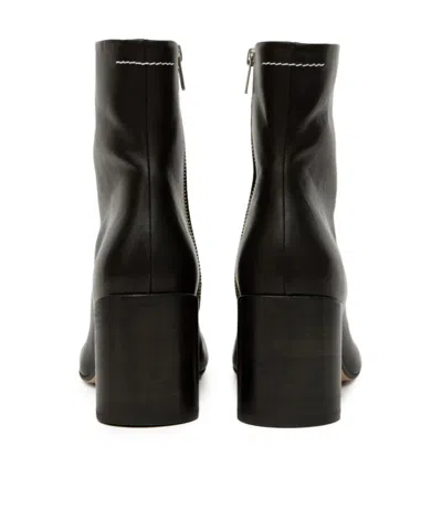 Mm6 Maison Margiela Mm6 By Maison Margiela Black Leather Ankle Booties In Black