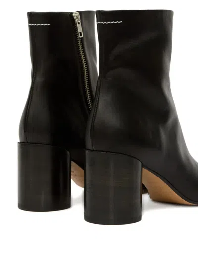 Mm6 Maison Margiela Mm6 By Maison Margiela Black Leather Ankle Booties In Black